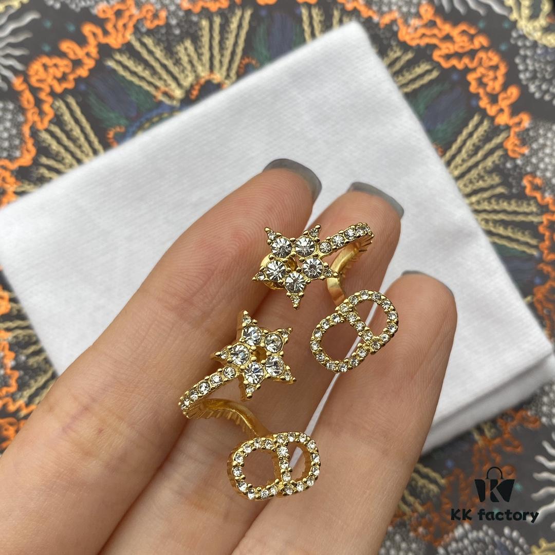 692ff9cc99f2d84055c8e489 Dior Star CD Pearl Rhinestone Stud Earrings, Unique Design, High Street Wearability