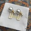 Dior Pearl D-Letter Stud Earrings with Large and Small Pearls