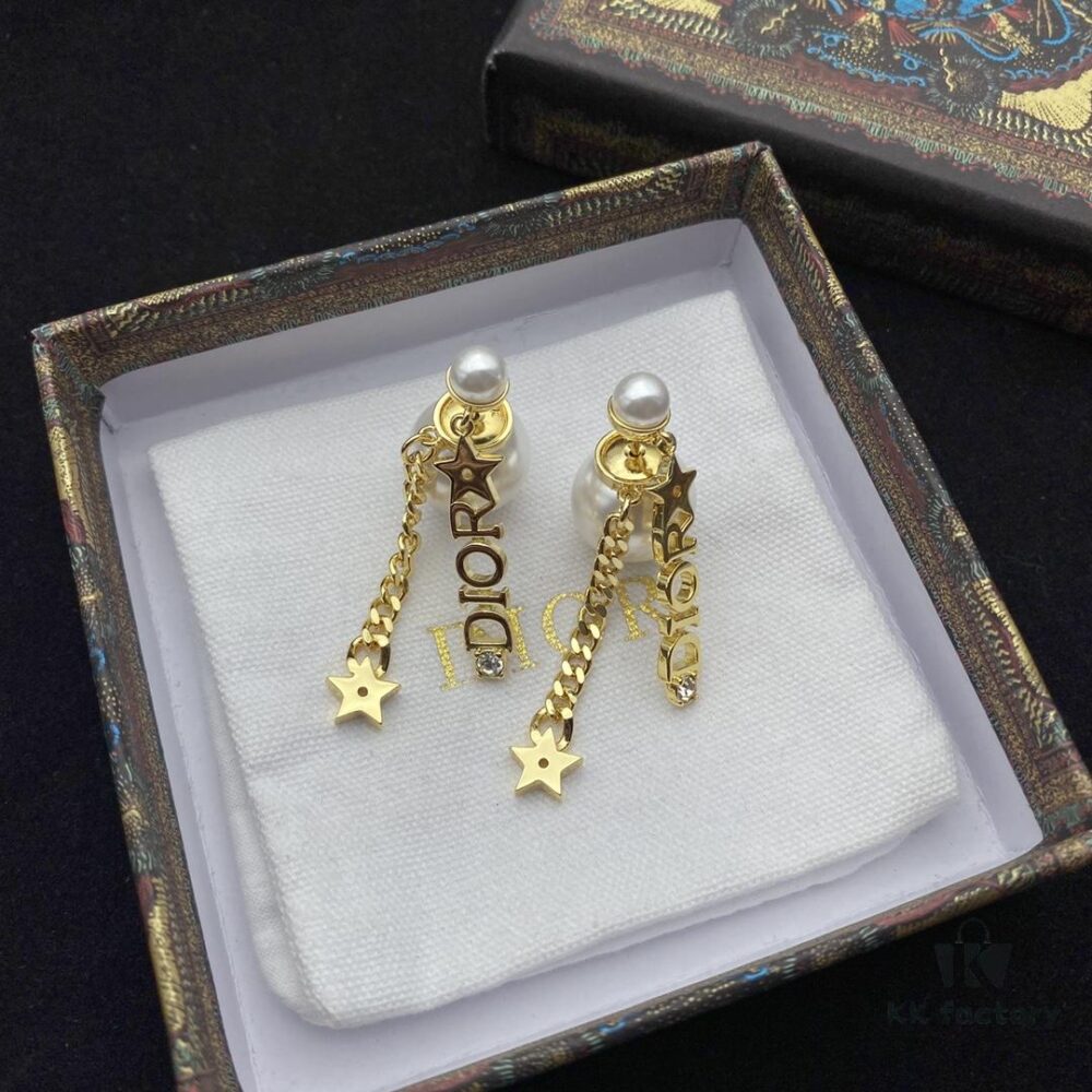 692ff9d899f2d84055c8e496 Dior Star Tassel Stud Earrings, Same Material, 925 Silver Pin