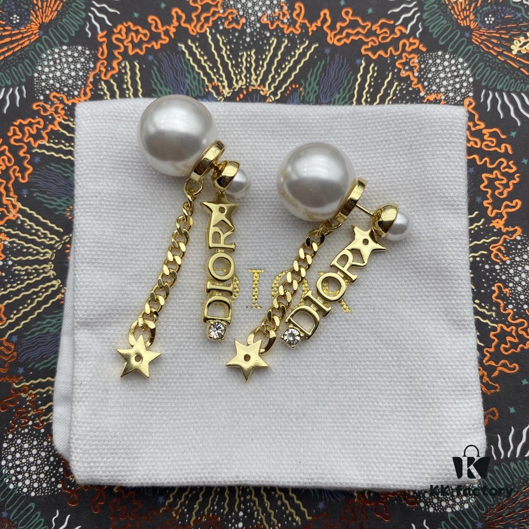 692ff9f399f2d84055c8e4bf Dior Star Tassel Stud Earrings, Same Material, 925 Silver Pin