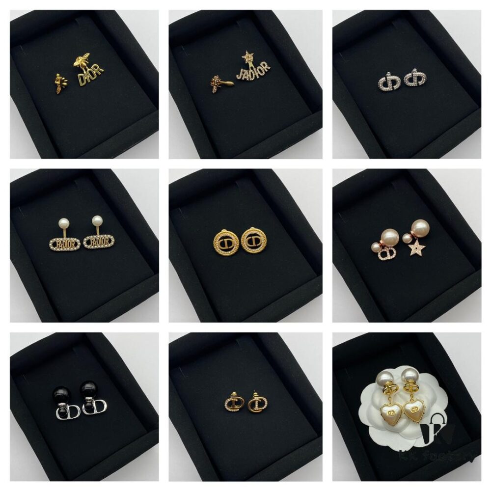 692ffa9599f2d84055c8e5b3 Dior Classic Stud Earrings Collection Combined Image