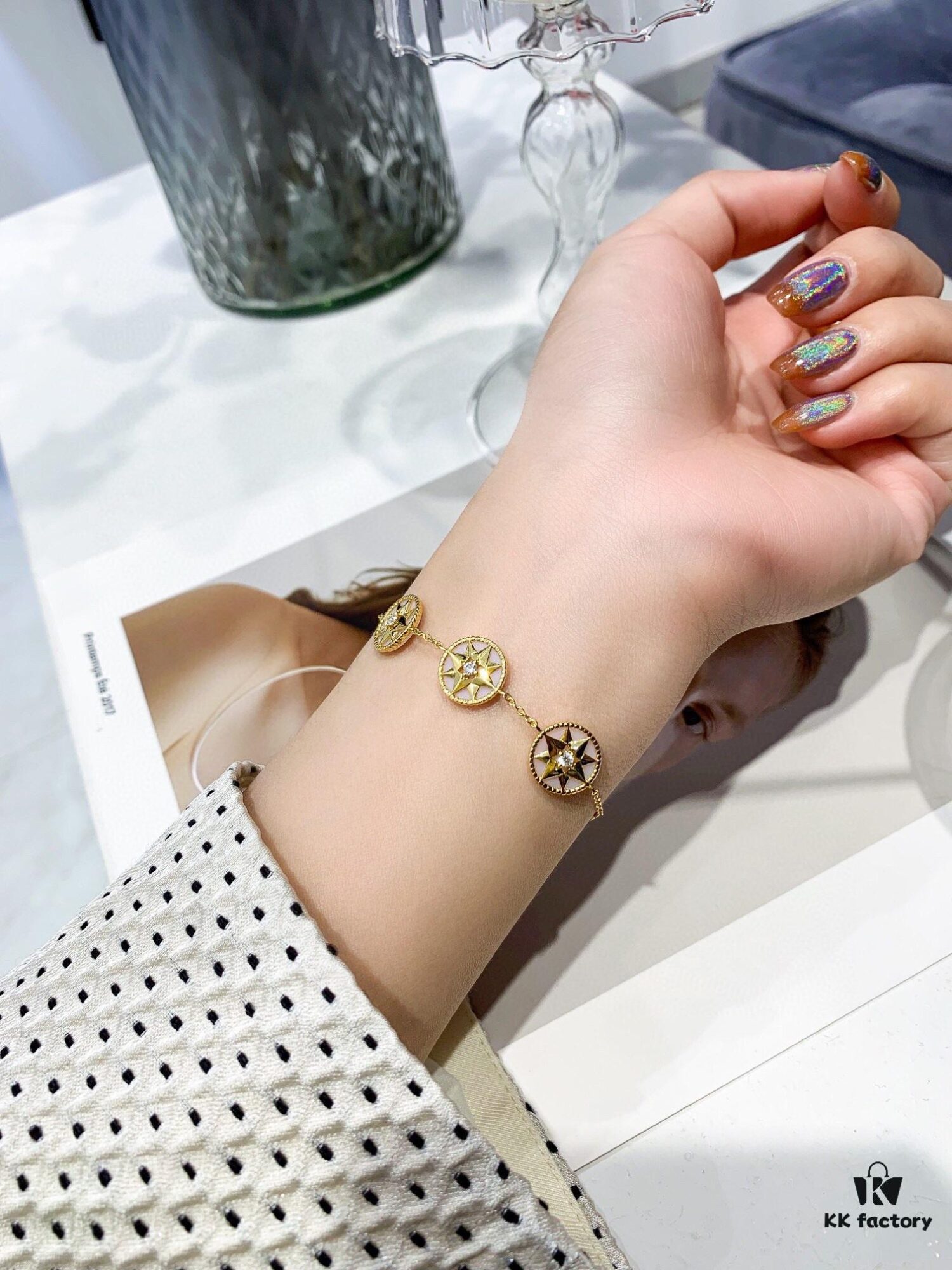 692ffbc899f2d84055c8e6e8 Dior Eight-Pointed Star Compass Braided Bracelet