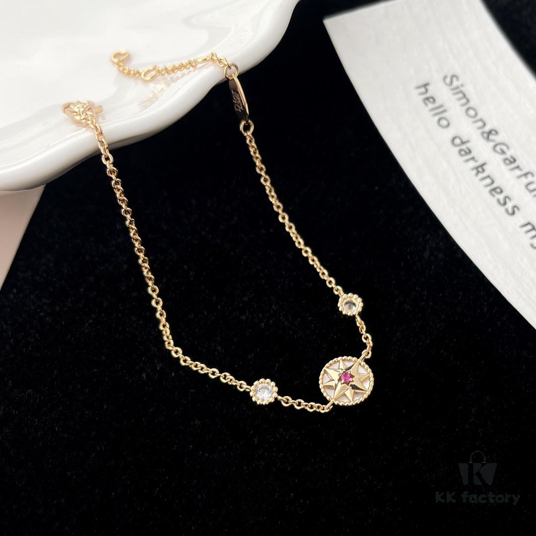 692ffbcf99f2d84055c8e6f1 New Compass Bracelet with Dual Diamonds and Reversible Design – Lucky Octagram Style in Ruby Rose Gold and Yellow Gold White Mother-of-Pearl