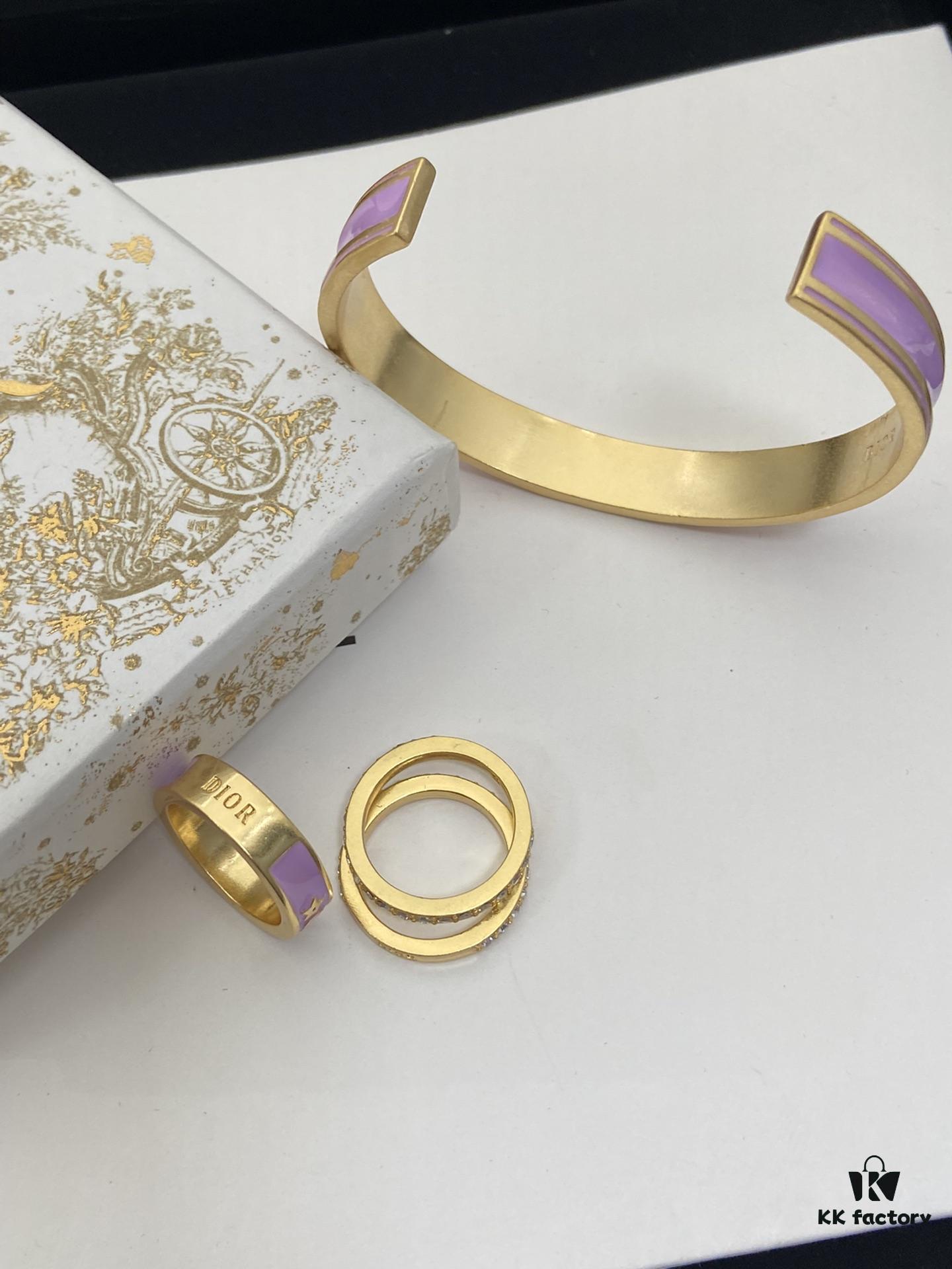 692ffbfd99f2d84055c8e729 Dior 23 Year Code Amethyst Purple Enamel Diamond-Paved Ring Set with Bracelet