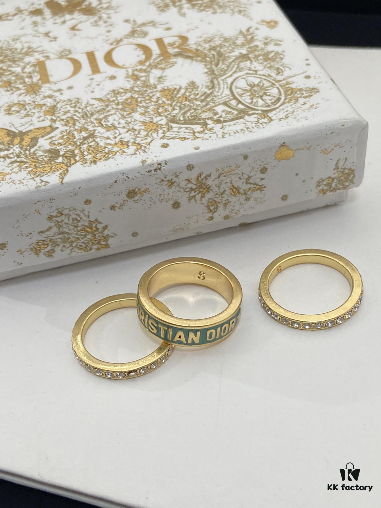 692ffbff99f2d84055c8e72c Dior 23 Code Enamel Green Diamond Trilogy Ring Set with Bracelet