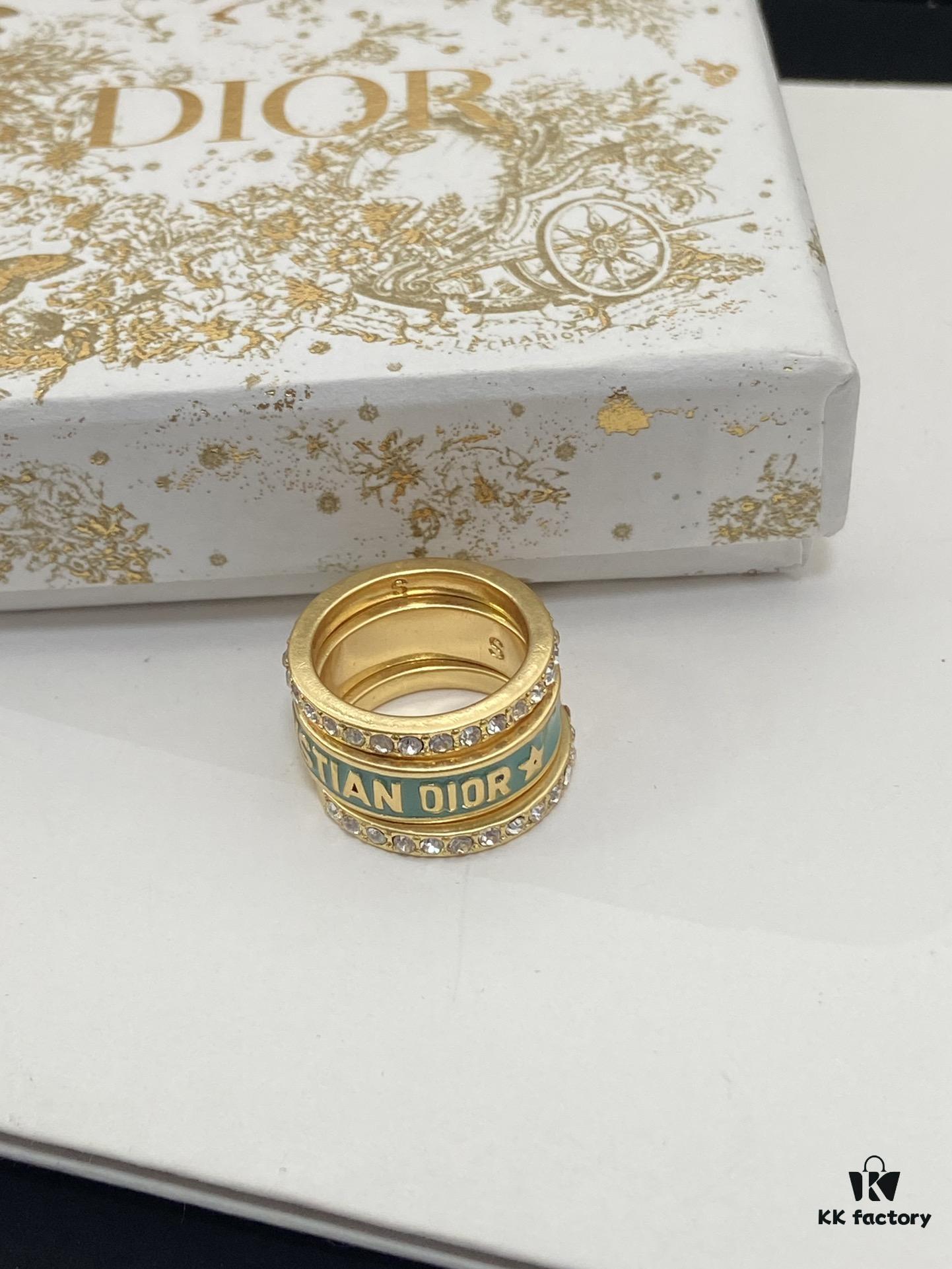 692ffc0199f2d84055c8e72e Dior 23 Code Enamel Green Diamond Trilogy Ring Set with Bracelet