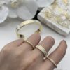 Dior 23 Code White Enamel Diamond-Cut Ring Trio with Bracelet