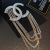 692ffc7d99f2d84055c8e7b5 Xiaoxiang New Tassel Brooch, White Full Diamond Double C with Gold and Silver Chain, Elegant and Stylish Brooch with Rich Details, Beautiful When Worn, Genuine Quality Brass Material