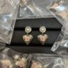 Xiaoxiang New Vintage-style Metal Heart Earrings Black Pink