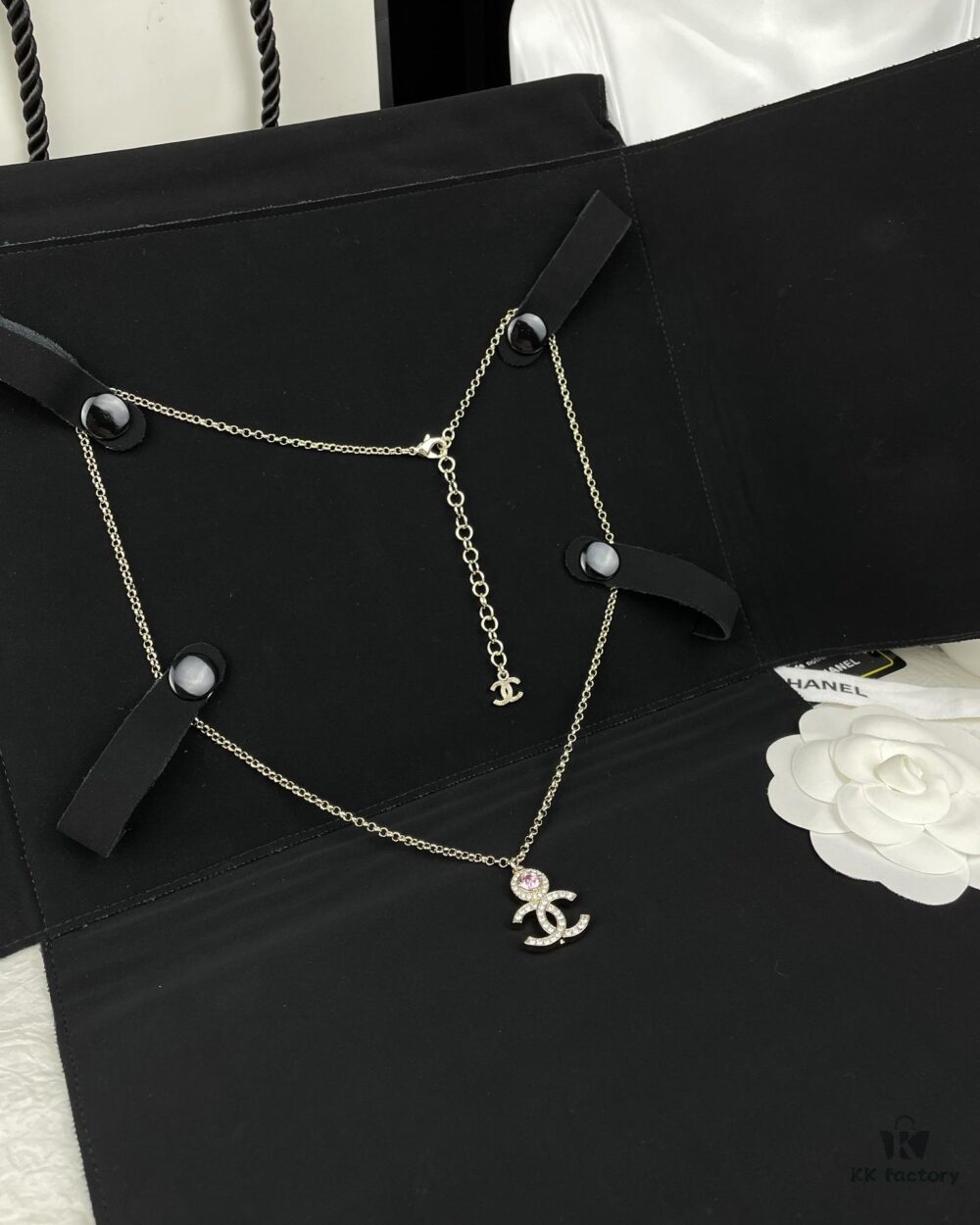 692ffcae99f2d84055c8e7ee CHANE New Style Pink Round Diamond Collar Necklace Long Chain