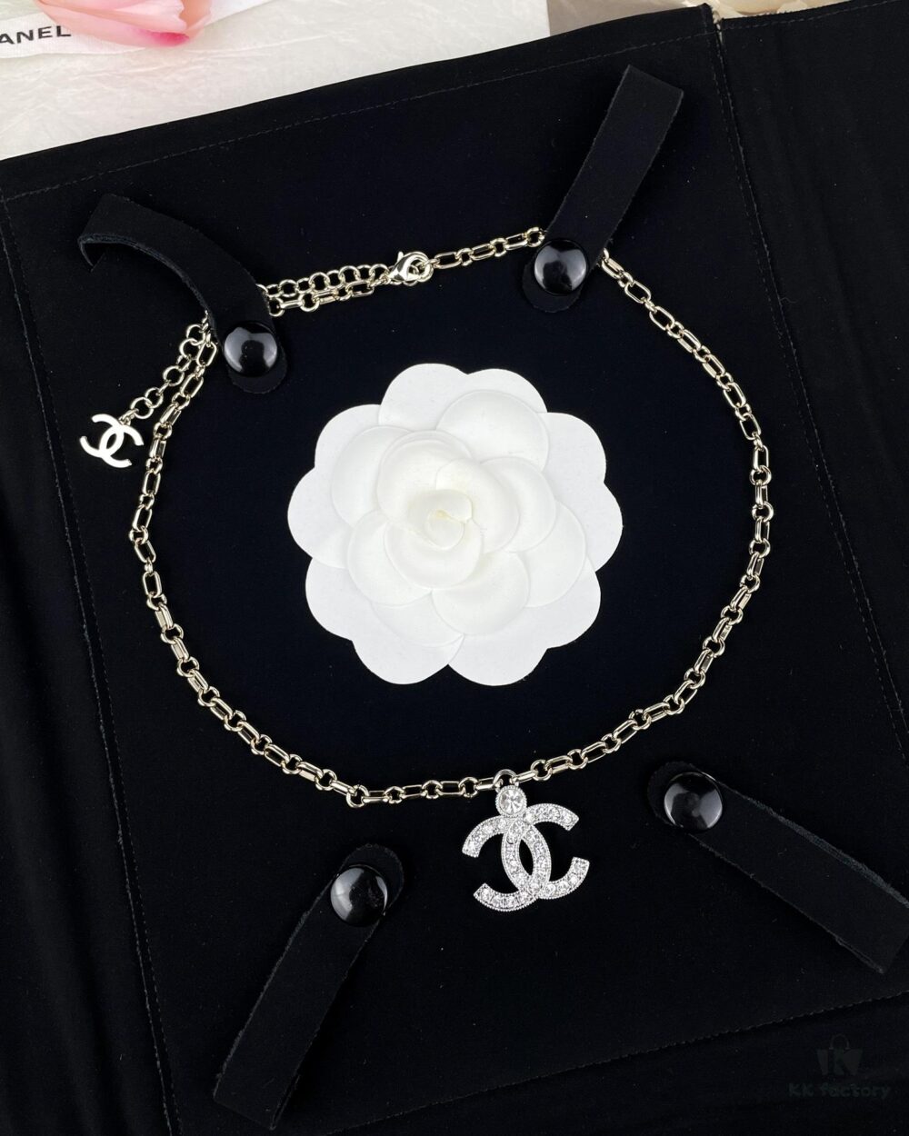 692ffcb499f2d84055c8e7f7 Chanel 23A New Arrival Bicolor Gold and Silver Chain with White Diamond Double C Pendant Necklace