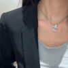 692ffcb799f2d84055c8e7fa Chanel 23A New Arrival Bicolor Gold and Silver Chain with White Diamond Double C Pendant Necklace