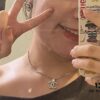 692ffcb899f2d84055c8e7fd Chanel 23A New Arrival Bicolor Gold and Silver Chain with White Diamond Double C Pendant Necklace