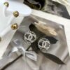 Chanel New Arrival Round CC Openwork Stud Earrings