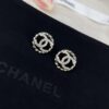 Chanel New Arrival Round CC Openwork Stud Earrings