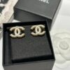692ffcd099f2d84055c8e81f Xiao Xiang New Model Enamel Gold-Edged White Double C Stud Earrings 🤍