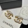 692ffcd199f2d84055c8e820 Xiao Xiang New Model Enamel Gold-Edged White Double C Stud Earrings 🤍