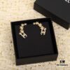CH@NEL New Style Gold C Multi Snowflake Stud Earrings (Clip-On Available)