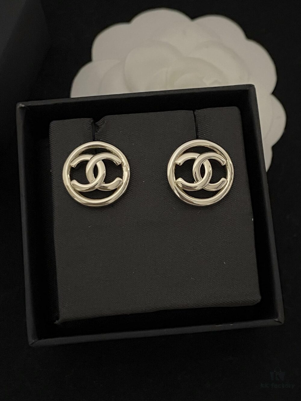 692ffcdb99f2d84055c8e82d Chanel New Arrival CC Openwork Smooth Round Stud Earrings