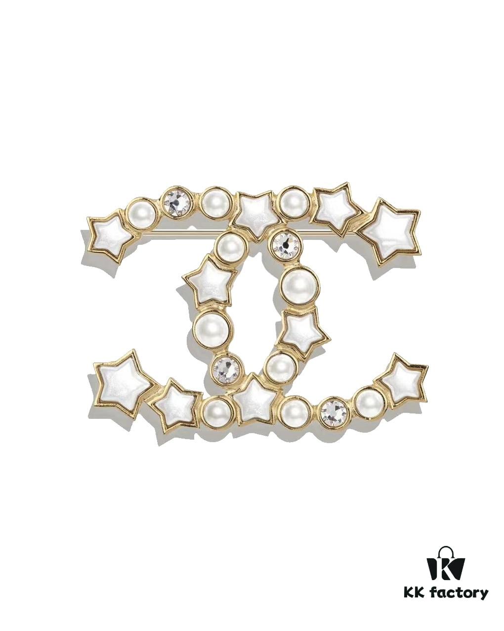 692ffce699f2d84055c8e83e CHANE New Style Pearl-Inlaid Diamond Five-Pointed Star Brooch