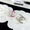 692ffcf199f2d84055c8e84c CHANE New 24C Pink Enamel Half-Gold Half-Pink Letter C Stud Earrings