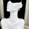 Xiaoxiang New Arrival Light Blue Rhinestone Round Double C Pendant Earrings