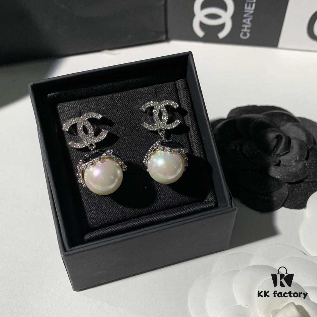 692ffd0199f2d84055c8e865 New Xiaoxiang Double C Black Pearl Earrings, Brand Fashion and Versatile