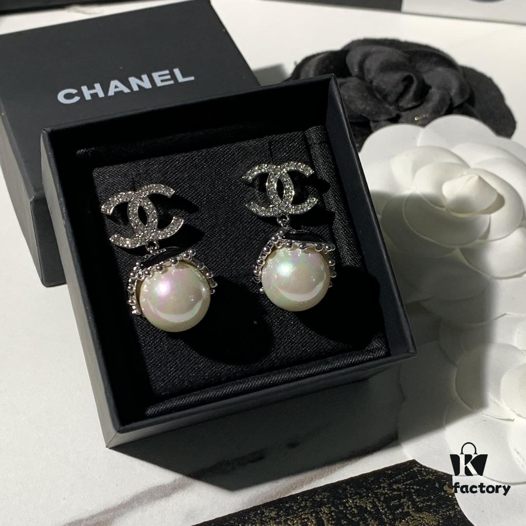 692ffd0399f2d84055c8e867 New Xiaoxiang Double C Black Pearl Earrings, Brand Fashion and Versatile
