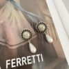 692ffd0c99f2d84055c8e872 Xiaoxiang New Arrival European and American Style Unique Elegant Black Leather Drip Pearl Earrings