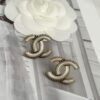 692ffd1d99f2d84055c8e888 Xiaoxiang New Arrival Vintage Beige Gold Double C Minimalist Resin White Stud Earrings