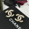 692ffd1d99f2d84055c8e889 Xiaoxiang New Arrival Vintage Beige Gold Double C Minimalist Resin White Stud Earrings