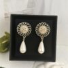692ffd1f99f2d84055c8e88c Xiaoxiang New Arrival European and American Style Unique Elegant Black Leather Drip Pearl Earrings