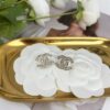 692ffd2099f2d84055c8e88f Xiaoxiang New Arrival Light Gold Full Diamond Double C Stud Earrings