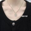 692ffd2e99f2d84055c8e8a7 Xiaoxiang New Arrival Light Gold Bow Silver Two-Tone Full Diamond Necklace