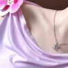 692ffd2e99f2d84055c8e8a8 Xiaoxiang New Arrival Light Gold Bow Silver Two-Tone Full Diamond Necklace