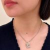 692ffd3199f2d84055c8e8aa Xiaoxiang New Arrival Light Gold Bow Silver Two-Tone Full Diamond Necklace