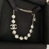 692ffd3499f2d84055c8e8b0 Xiaoxiang New Arrival White Oil-Drop Double C Round Mirror Clover Pendant Necklace with Smooth Chain