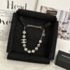 692ffd3899f2d84055c8e8b4 Xiaoxiang New Arrival White Oil-Drop Double C Round Mirror Clover Pendant Necklace with Smooth Chain
