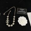 692ffd3899f2d84055c8e8b5 Xiaoxiang New Arrival White Oil-Drop Double C Round Mirror Clover Pendant Necklace with Smooth Chain