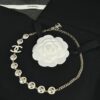 692ffd3999f2d84055c8e8b6 Xiaoxiang New Arrival White Oil-Drop Double C Round Mirror Clover Pendant Necklace with Smooth Chain