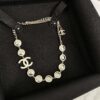 692ffd3a99f2d84055c8e8b7 Xiaoxiang New Arrival White Oil-Drop Double C Round Mirror Clover Pendant Necklace with Smooth Chain