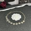 692ffd3a99f2d84055c8e8b8 Xiaoxiang New Arrival White Oil-Drop Double C Round Mirror Clover Pendant Necklace with Smooth Chain