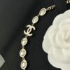692ffd4e99f2d84055c8e8cf Xiaoxiang New Arrival White Oil-Drop Double C Round Mirror Clover Pendant Necklace with Smooth Chain