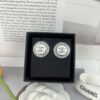 Xiaoxiang New Arrival White Enamel 3D Round Diamond-Inlaid Stud Earrings