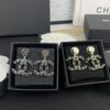 692ffd5399f2d84055c8e8d4 Xiaoxiang New Arrival Gold and Silver Two-Tone Luxury Double C Leather-Embedded Earrings
