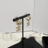 692ffd6699f2d84055c8e8e9 Xiaoxiang New Arrival Light Gold Diamond-Patterned Elegant Double C Earrings with Full Rhinestones, Hook Style