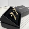 692ffd6699f2d84055c8e8ea Xiaoxiang New Arrival Light Gold Diamond-Patterned Elegant Double C Earrings with Full Rhinestones, Hook Style