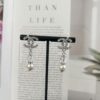 692ffd6999f2d84055c8e8ef Xiao Xiang New Arrival Silver Double C Full Diamond Transparent Pearl Pendant Earrings