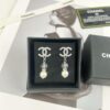 692ffd6999f2d84055c8e8f0 Xiao Xiang New Arrival Silver Double C Full Diamond Transparent Pearl Pendant Earrings