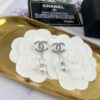 692ffd6a99f2d84055c8e8f1 Xiao Xiang New Arrival Silver Double C Full Diamond Transparent Pearl Pendant Earrings